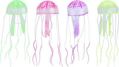 Zdjęcie produktu dla 4szt Silikonfischtank schwimmende fluoreszierende Simulation Künstliche Quallen -Aquarium -Landschaftsbaudekoration