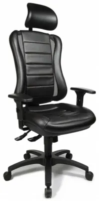 Immagine prodotto di Topstar sedia professionale da ufficio HEAD POINT RS Sedia da scrivania ergonomica con braccioli in tessuto nero Sedia girevole per ufficio, casa