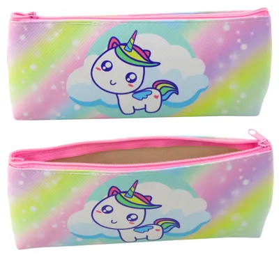Immagine prodotto di Astuccio scolastico per ragazze Unicorno pastello arcobaleno colorato
