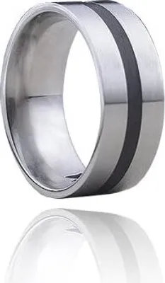Produktbild von Karisma Edelstahl Ring Freundschaftsring Matt Schwarze Beschichtung HSR1571 - 55 (17.5)