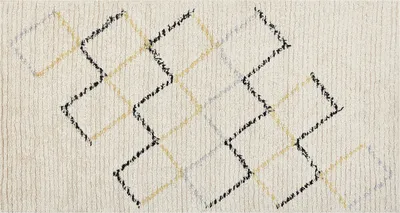 Produktbild von BELIANI Teppich beige Baumwolle 80 x 150 cm geometrisches Muster handgetuftet TEZPUR