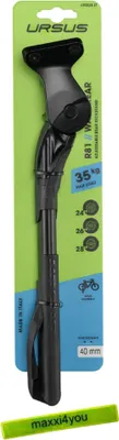 Produktbild von Fahrrad Hinterbauständer Wave mit 40mm Platte - schwarz inkl. maxxi4you Reflexband