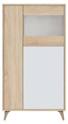 Image de CALICOSY - Vitrine 3 portes avec étagères Kikua Plus - H142cm