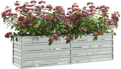 Produktbild von Best Möbel Pflanzkasten 1PC Moderne - HOMMIE - Garten-Hochbeet 160x40x45 cm Verzinkter Stahl Silber - Beete designMöbel99781