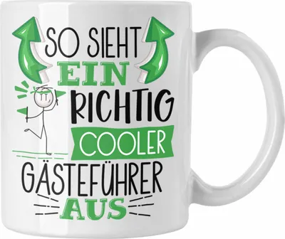 Produktbild von Trendation - Gästeführer Tasse Geschenk So Sieht Ein RIchtig Cooler Gästeführer Aus Geschenkidee Lustiger Spruch Geburtstag Becher Kaffeetasse (Weiß)