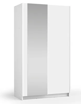 Image de Armoire à portes coulissantes Sofia, 2 portes, miroir (modèle au choix), blanche, 100 cm
