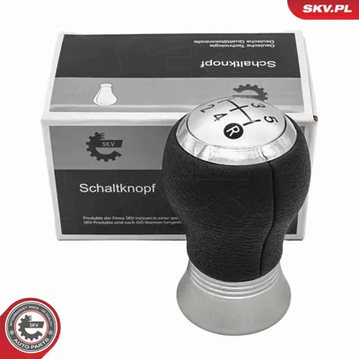 Produktbild von ESEN SKV Schaltknauf 5-Gang Schalthebelknauf Schwarz/Silber Synthetikleder Kunststoff für TOYOTA Yaris Schrägheck (P9) AURIS Yaris Schrägheck (P1)