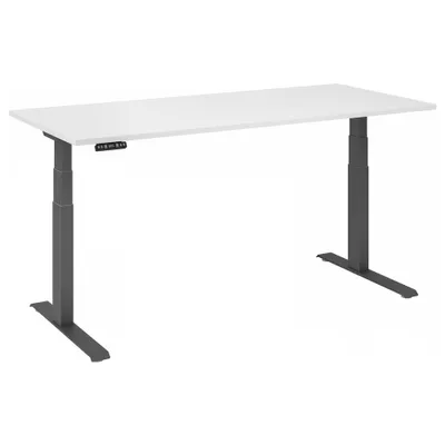 Image de Bureau réglable en hauteur XDKB | 2 moteurs | 120 - 180 cm | électrique, Dimension plateau:180 x 80 cm, Couleur plateau:Blanc, Couleur piétement:Graphite
