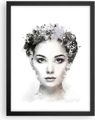 Produktbild von Gerahmtes Poster - Schwarzer Rahmen - Schön Frau Gesicht - 30x40 cm - Wand Bild - Wanddeko - Wandbilder - Kunstposter - Wandposter - Bilderrahmen - Bilder - Kunstdruck - P2BPA30x40-4949