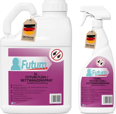 Produktbild von Futum 5L + 750ml Bettwanzen Spray Floh Mittel gegen Flöhe Bettwanzen bekämpfen