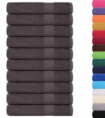 Zdjęcie produktu dla Ręczniki vidaXL FROGN, 10 szt., kolor antracytowy, 100 x 200 cm, 360 g/m²