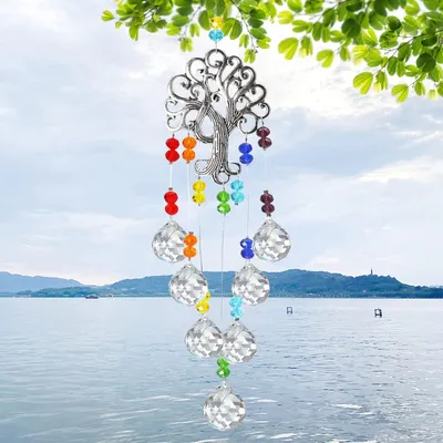 Produktbild von Fensterdeko Kristall-Kristall-Anhänger, Kristall-Anhänger, Kristall-Hänge-Sonnenfänger, Hängedekoration, Glas-Kristall zum Aufhängen, Sonnenfänger für