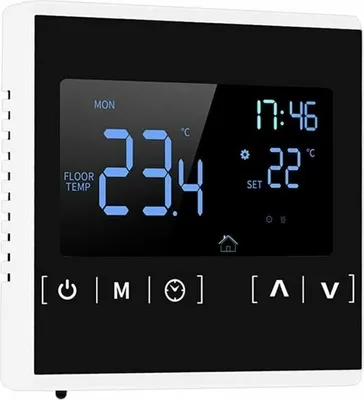 Produktbild von Thermostat für elektrische Fußbodenheizung, programmierbare Temperatur und LCD-Anzeige mit dualer Temperatur- und Steuerungsfunktion, 3 Meter langes externes Sensorkabel, Smart-Thermostat 85 x 85 x 16
