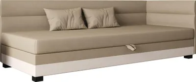 Produktbild von AURA SOFA  Boxspringbett  TORIN PLUS 80x195 Komplett-Set mit Bonell Matratze, Polsterbett mit Bettkästen - Hellbeige/Bronze, SAWANA 01/24
