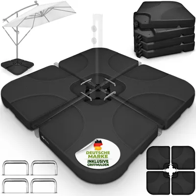 Base Per Ombrellone Da Terra In Metallo – Piastra Resistente Per Terrazza E Giardino, Stabile E Robusta - 4