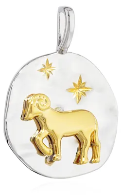 Produktbild von NKlaus Kettenanhänger Sternzeichen Steinbock, 925 Silber, gold-weiß, 17mm