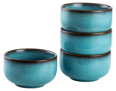 Immagine prodotto di Set di 4 ciotole in porcellana per cereali e dessert, colore blu