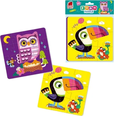 Produktbild von 2-in-1 Schaumstoffpuzzle Tukan und EULE für die Kleinsten Rotes Käferpuzzle