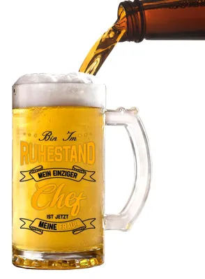 Bierglas Ruhestand 425 ml lustiger Spruch Geschenk für Männer