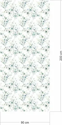 Produktbild von 2 x 0,9 m selbstklebende Folie - Floral weiß/grün Klebefolie Dekorfolie Möbelfolie