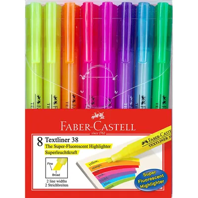 Zdjęcie produktu dla Faber Castell Zakreślacz z fibrową końcówką Textliner 8 sztuk w etui