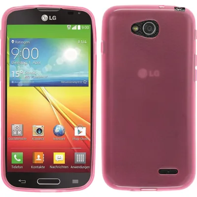 Produktbild von PhoneNatic Case kompatibel mit LG L90 - rosa Silikon Hülle transparent + 2 Schutzfolien
