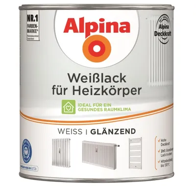 Produktbild von Alpina Weißlack für Heizkörper 750 ml glänzend