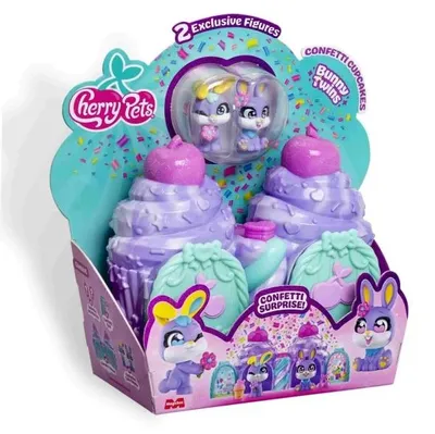 Produktbild von Magic Box Cherry Pets Confetti Cupcakes Bunny Twins Figur Kinder One Size