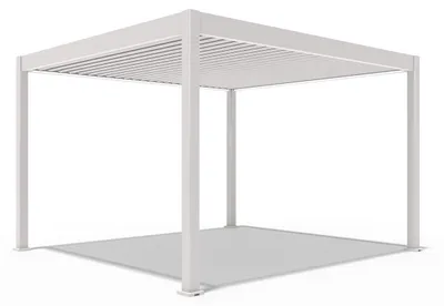 Immagine prodotto di Pergola elettrica Weide E-Deluxe interamente in alluminio, 3,6x4 m, con tetto a lamelle color Ivory Sand