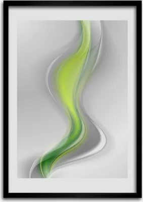 Produktbild von Bild - Bilderrahmen - Foto - 70 cm x 100 cm - MDF - Rahmen - Wandkunst - Wellen Abstraktion