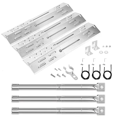 Image de Solidchoice - Couvercle universel en acier inoxydable - Lot de 3 pour barbecues à gaz