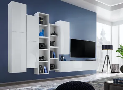 Image de Salon moderne Meuble mural Design Mobilier Étagères murales Meuble TV Nouveau