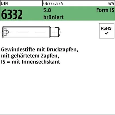 Produktbild von Reyher  Gewindestifte DIN 6332 5.8 IS M 8x70 brün. (10 Stück)