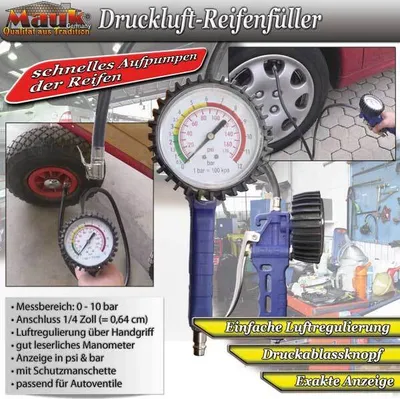 Produktbild von Mauk Druckluft Reifenfüller (Manometer Ø 6,3 cm) 10 bar