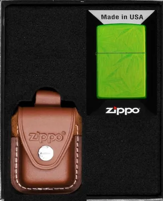 Produktbild von ZIPPO Feuerzeug-Set CANNABIS LEAVES DESIGN Geschenk No2