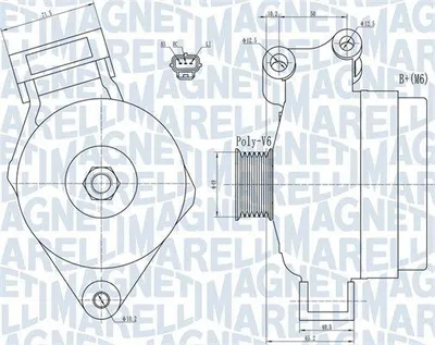 Produktbild von MAGNETI MARELLI 063731925010 Lichtmaschine Generator LiMa 105A 14V für FORD Focus II Schrägheck (DA, HCP, DP)