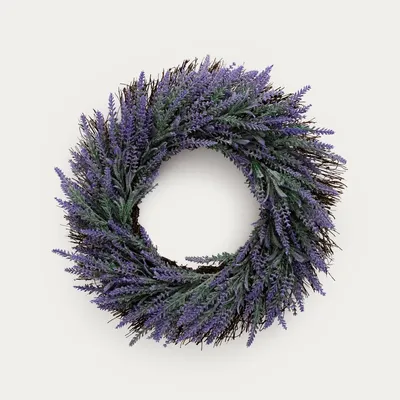 Zdjęcie produktu dla HOMLA Wieniec IVERON sztuczny z lawendą 50 cm