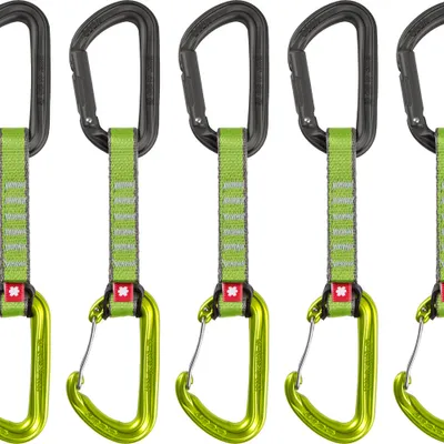 Obrázok produktu pre Ocun HAWK QD Combi PA 16 balenie po 5 ks zelených rovných brán / drôtených brán 10 cm