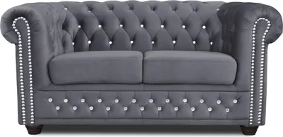 Immagine prodotto di Chesterfield divano tessile imbottito 2 posti divani divani nero due posti nuovo
