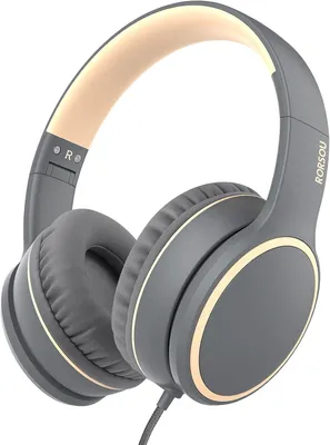 Produktbild von Over-Ear Kopfhörer mit Mikrofon,Leichtgewichtige klappbare Stereo-Bass mit 1,5 m Kabel (entangle),Kabelkopfhörer für Smartphone,Tablet,Computer,MP3/4