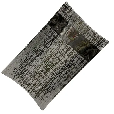 Keramikschale, rechteckig, silber, 8x24x40 cm