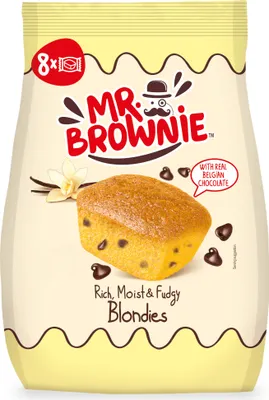 Produktbild von Mr. Brownie Blondies Rührkuchen mit Schoko Chips Stückchen 200g