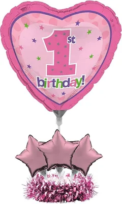 Immagine prodotto di Centrotavola a cuore per feste, set per il 1° compleanno - foil SG32668 (taglia unica) (colorato)
