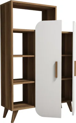 Produktbild von Skye Decor, Form - Walnut, White, Bücherregale, Nussbaum, 90 x 132 x 32 cm