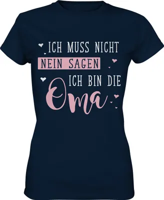 Produktbild von Oma lustiges Damen Premium T-Shirt – Navy / M