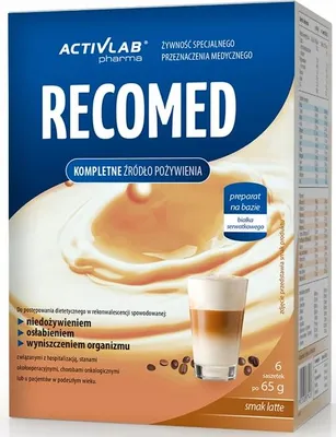 Produktbild von RECOMED Nährwertcocktail Latte-Geschmack 6 Beutel