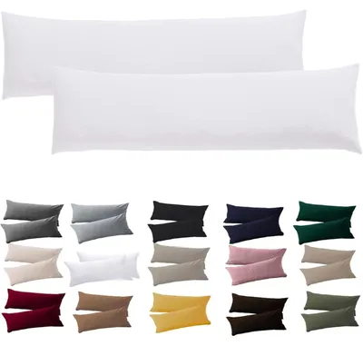 Productafbeelding van Kussensloop voor zijslapers, 40 x 145 cm, set van 2, wit, microvezel, met rits