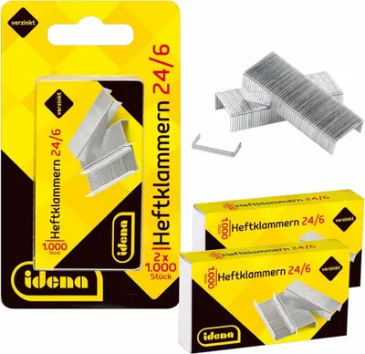 Obrázok produktu pre Idena sponky 24/6 2 X 1 000 kusov, pozinkované