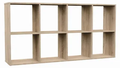 Obrázok produktu pre Topeshop MALAX 2X4 SONOMA, Dub sonoma, 8 police/políc, Drevotrieskové dosky, Drevotrieskové dosky, Akrylonitrilbutadienstyren (ABS), Matný