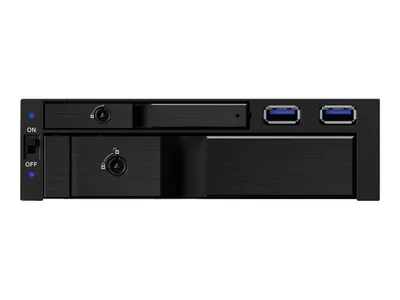 Zdjęcie produktu dla ICY BOX IB-174SSK-U, 13,3 cm (5.25"), Taca napędu pamięci masowej, Czarny, 2.5/3.5", SATA, SATA II, SATA III, Aluminium